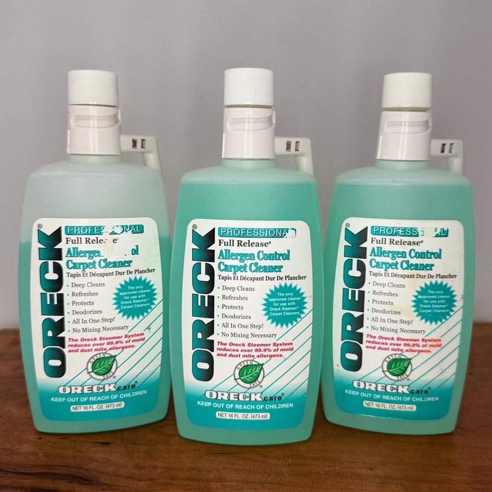 Oreck Professional Allergen Control Carpet Cleaner 16oz 3 Piece Lot 40257-01